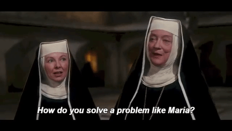 Animated GIF of two nuns from the Sound of Music singing